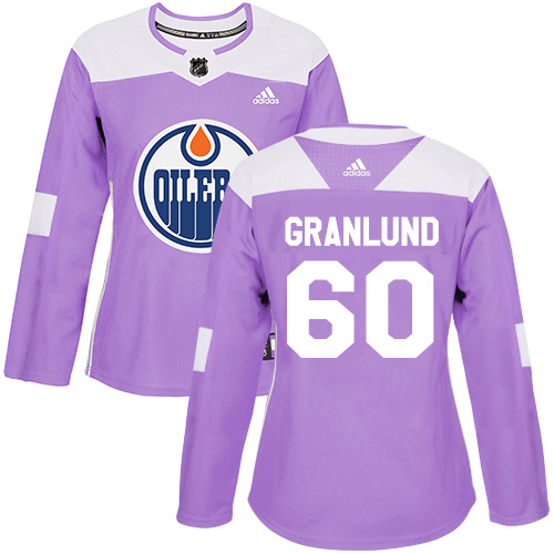 Adidas Oilers #60 Markus Granlund Purple Authentic Fights Cancer Women's Stitched NHL Jersey